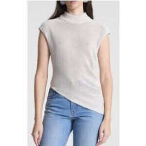 ALC Edith Open Knit Asymmetric Top in Cream M